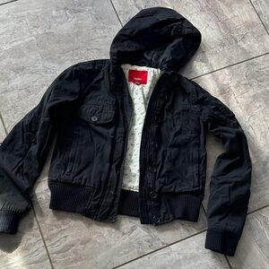 Stylish Black Hooded Jean Jacket